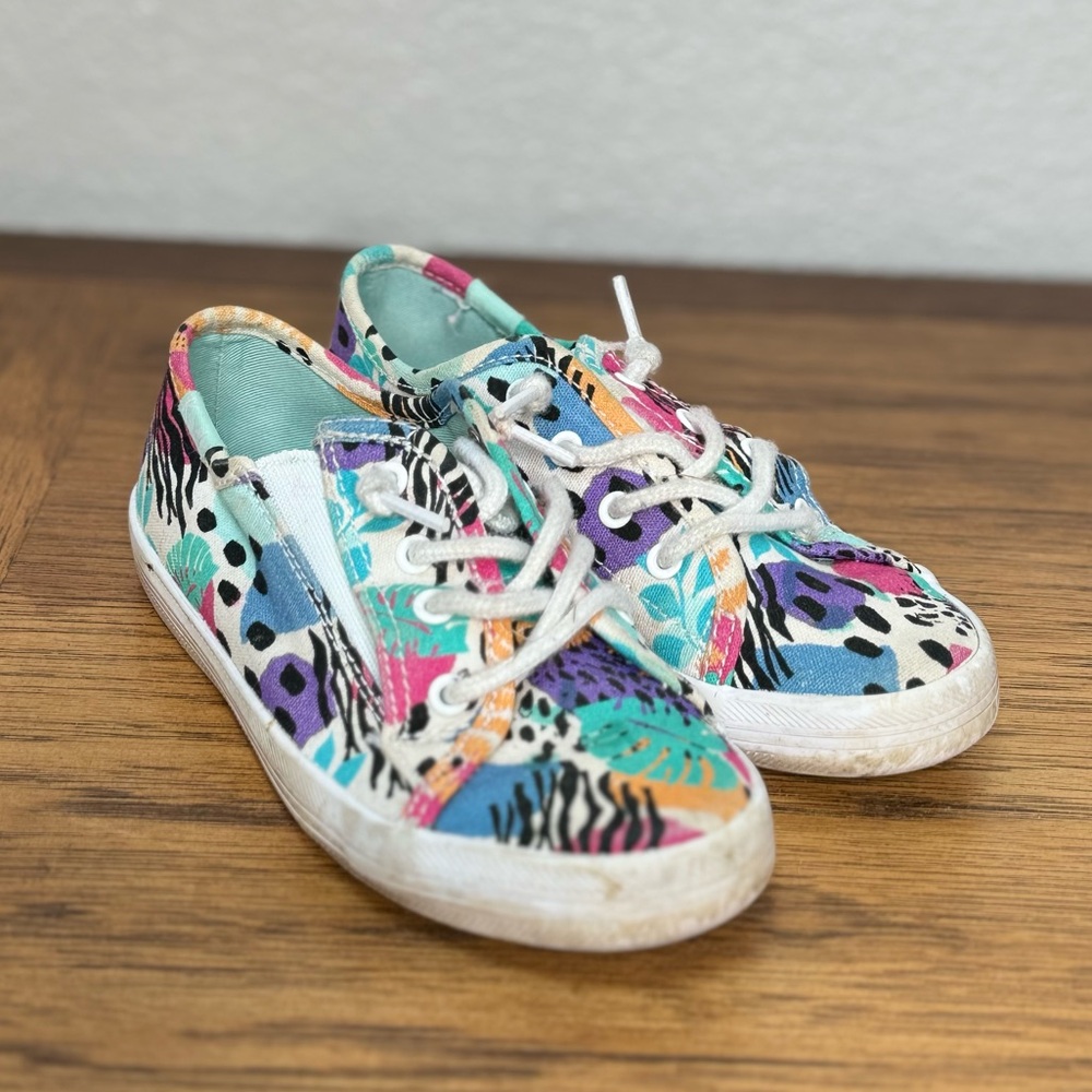 Girls Toddler Keds Shoes Sneakers Size 11 Splatter Pink Black Blue